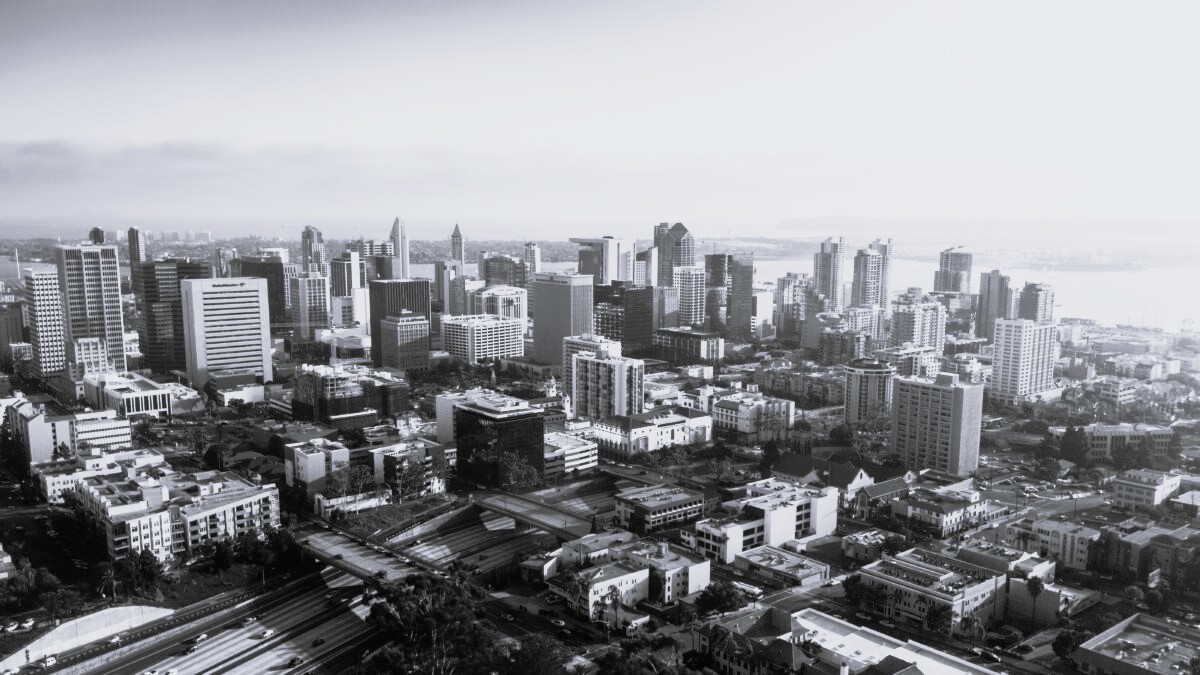 Aerial view of the San Diego metropolitan area.
